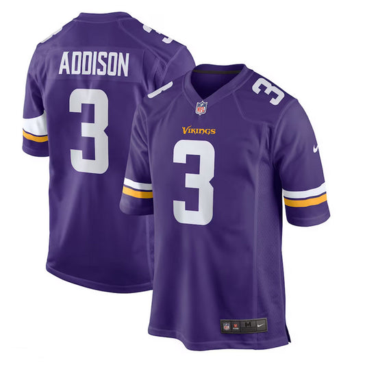 Addison 3 Minnesota Vikings Jersey Shirt Purple Kit Adult