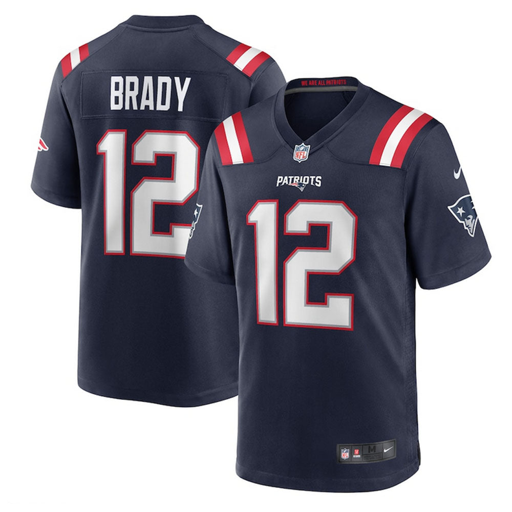 Brady 12 New England Patriots Jersey Shirt Navy Kit Adult