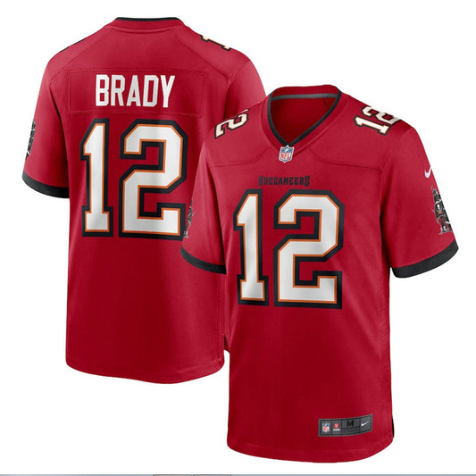 Brady 12 Tampa Bay Buccaneers Jersey Shirt Red Kit Adult