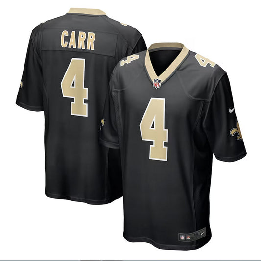 Carr 4 New Orleans Saints Jersey Shirt Black Kit Adult