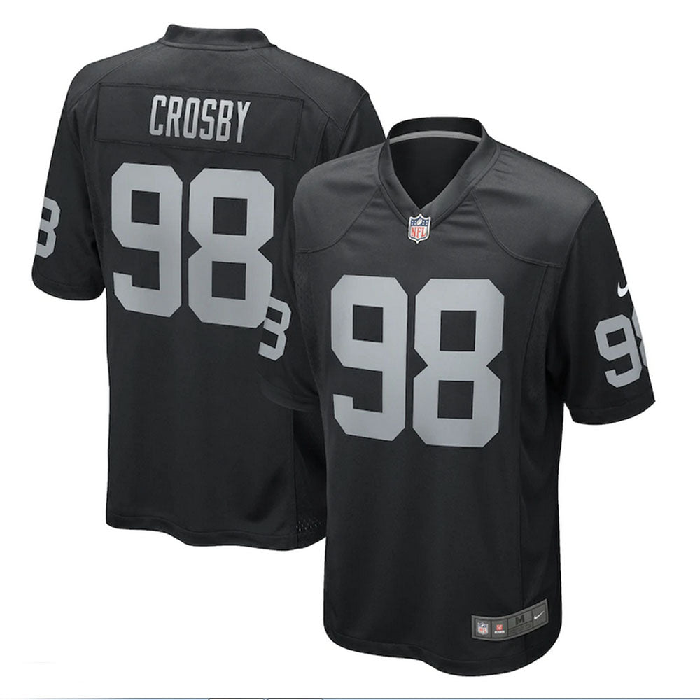 Crosby 98 Las Vegas Raiders Jersey Shirt Black Kit Adult