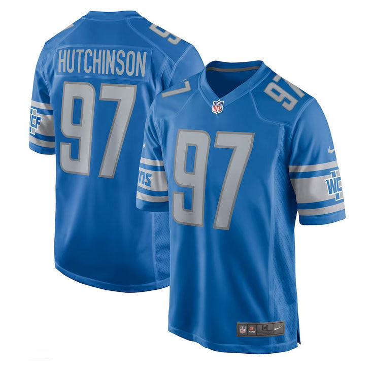 Hutchinson 97 Detroit Lions Jersey Shirt Blue Kit Adult