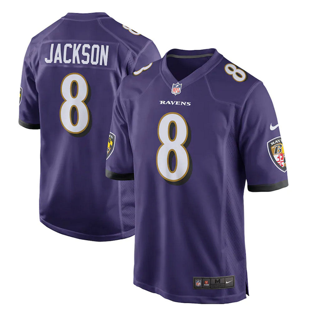 Jackson 8 Baltimore Ravens Jersey Shirt Purple Kit Adult