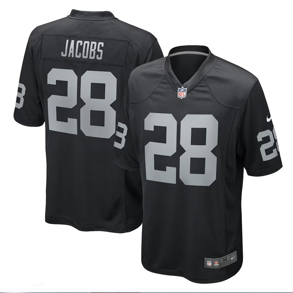 Jacobs 28 Las Vegas Raiders Jersey Shirt Black Kit Adult