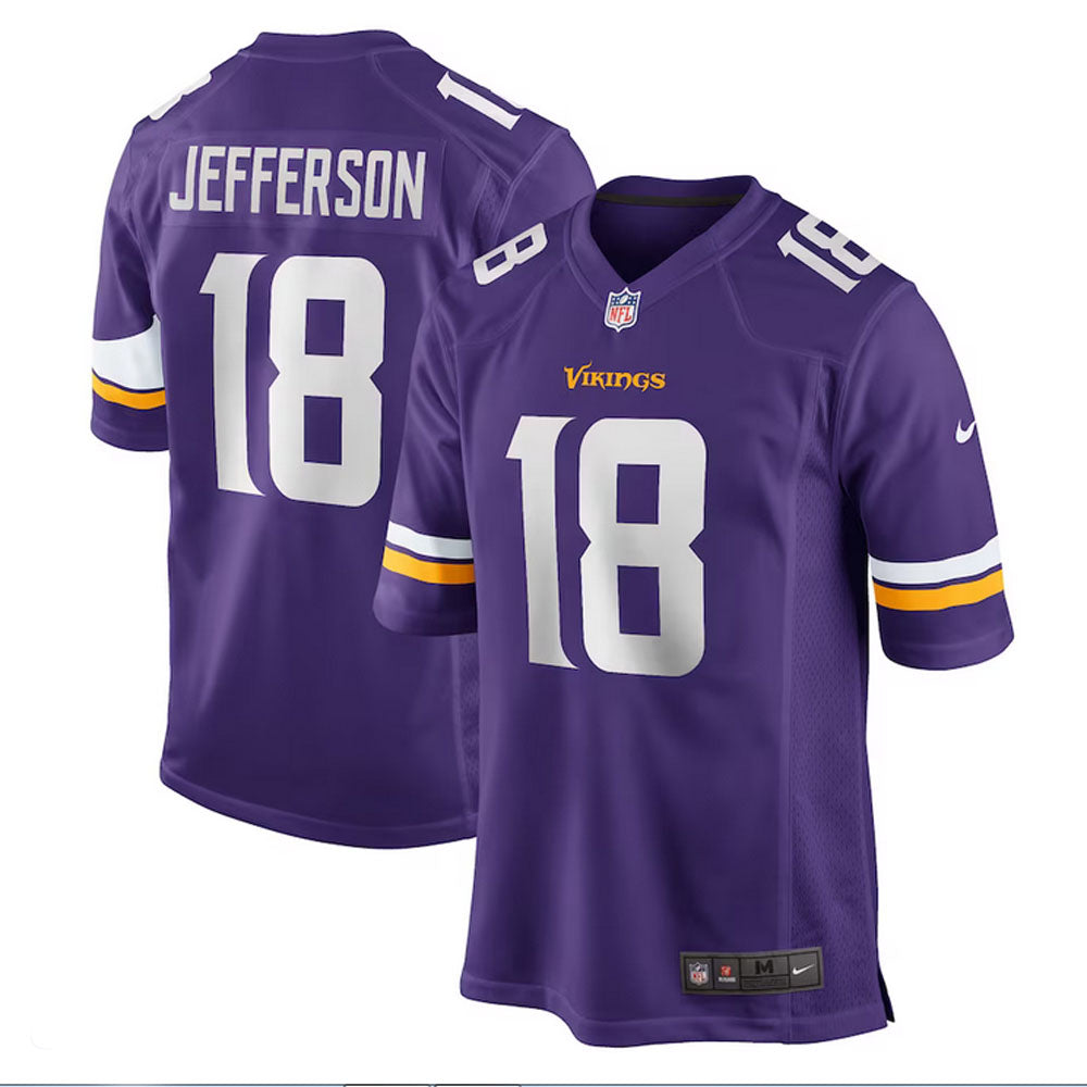 Jefferson 18 Minnesota Vikings Jersey Shirt Purple Kit Adult