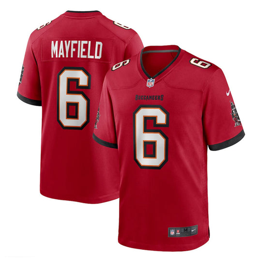 Mayfield 6 Tampa Bay Buccaneers Jersey Shirt Red Kit Adult