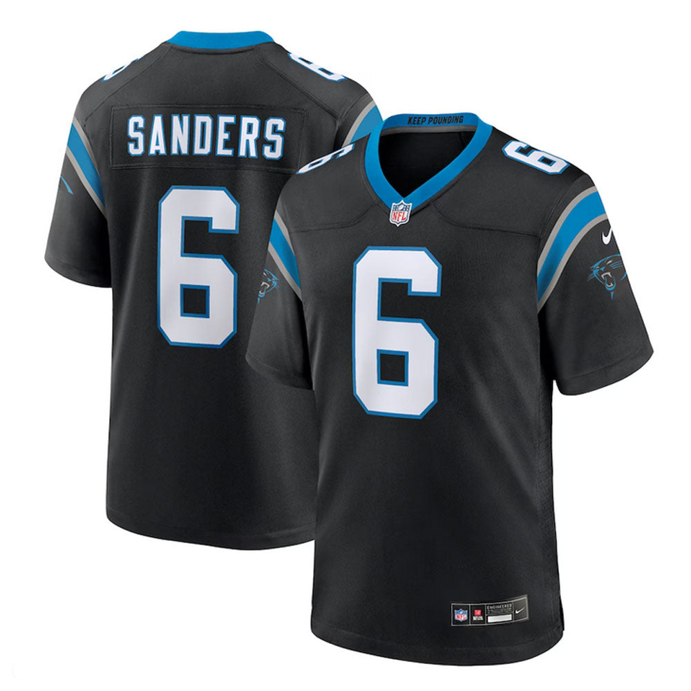 Sanders 6 Carolina Panthers Jersey Shirt Black Kit Adult