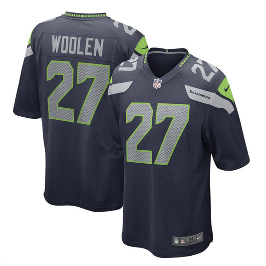 Woolen 27 Seattle Seahawks Jersey Shirt Navy Kit Adult