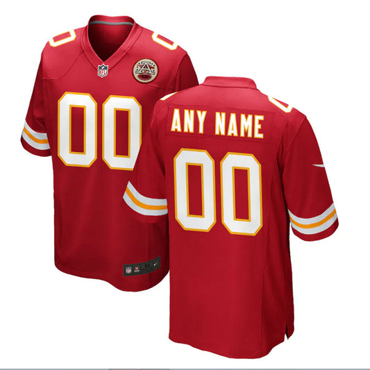 Custom Name Kansas City Chiefs Jersey Shirt Red Kit Adult