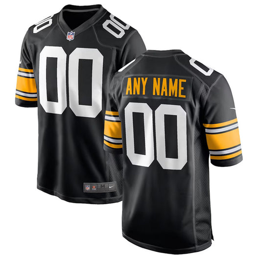 Custom Name Pittsburgh Steelers Jersey Shirt Black Kit Adult