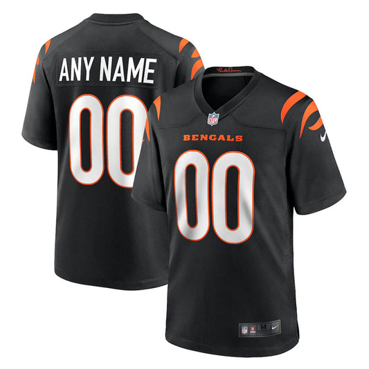 Custom Name Cincinnati Bengals Jersey Shirt Black Kit Adult