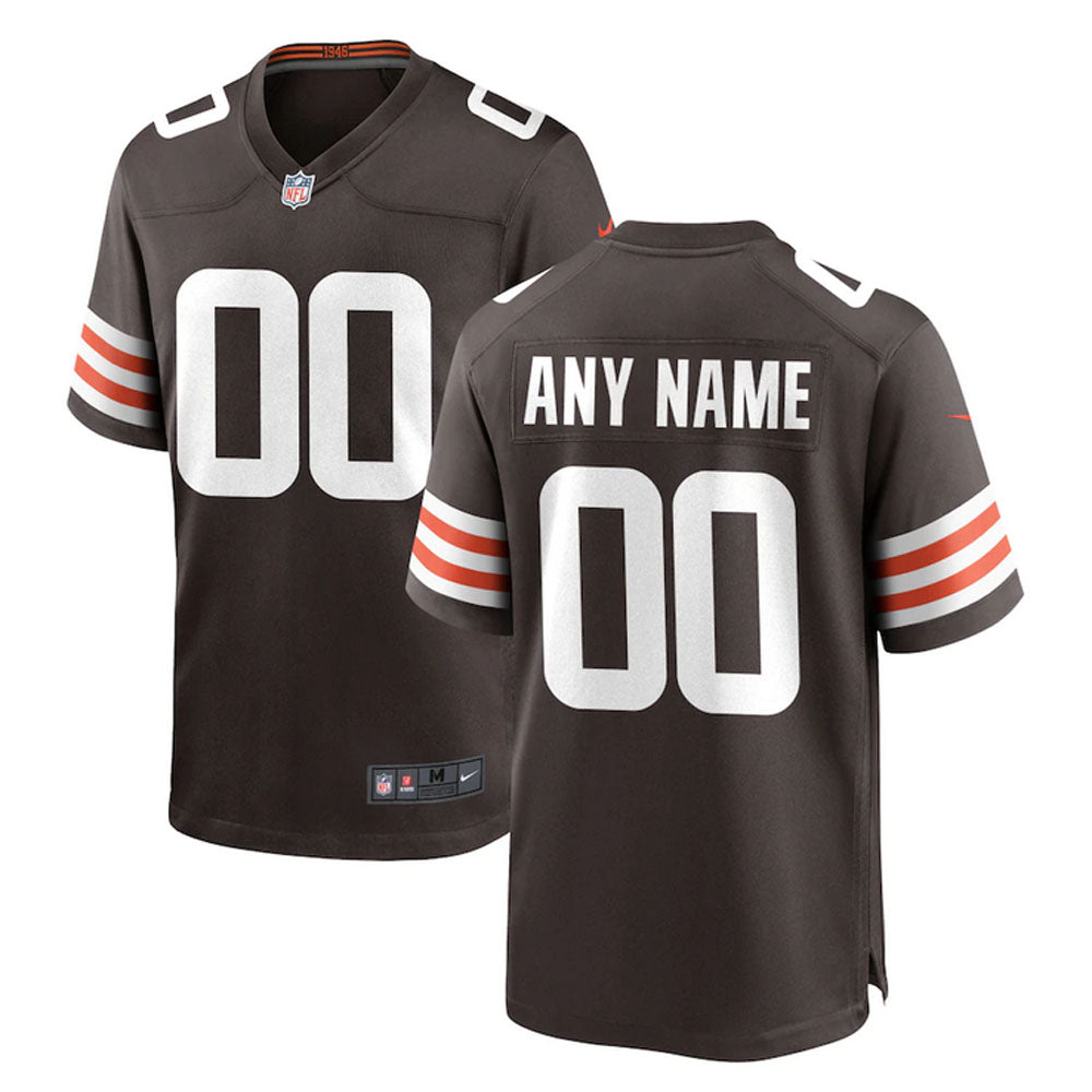 Custom Name Cleveland Browns Jersey Shirt Brown Kit Adult