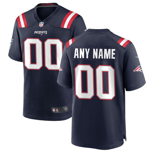 Custom Name New England Patriots Jersey Shirt Navy Kit Adult