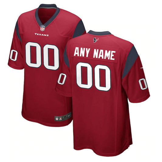 Custom Name Houston Texans Jersey Shirt Red Kit Adult